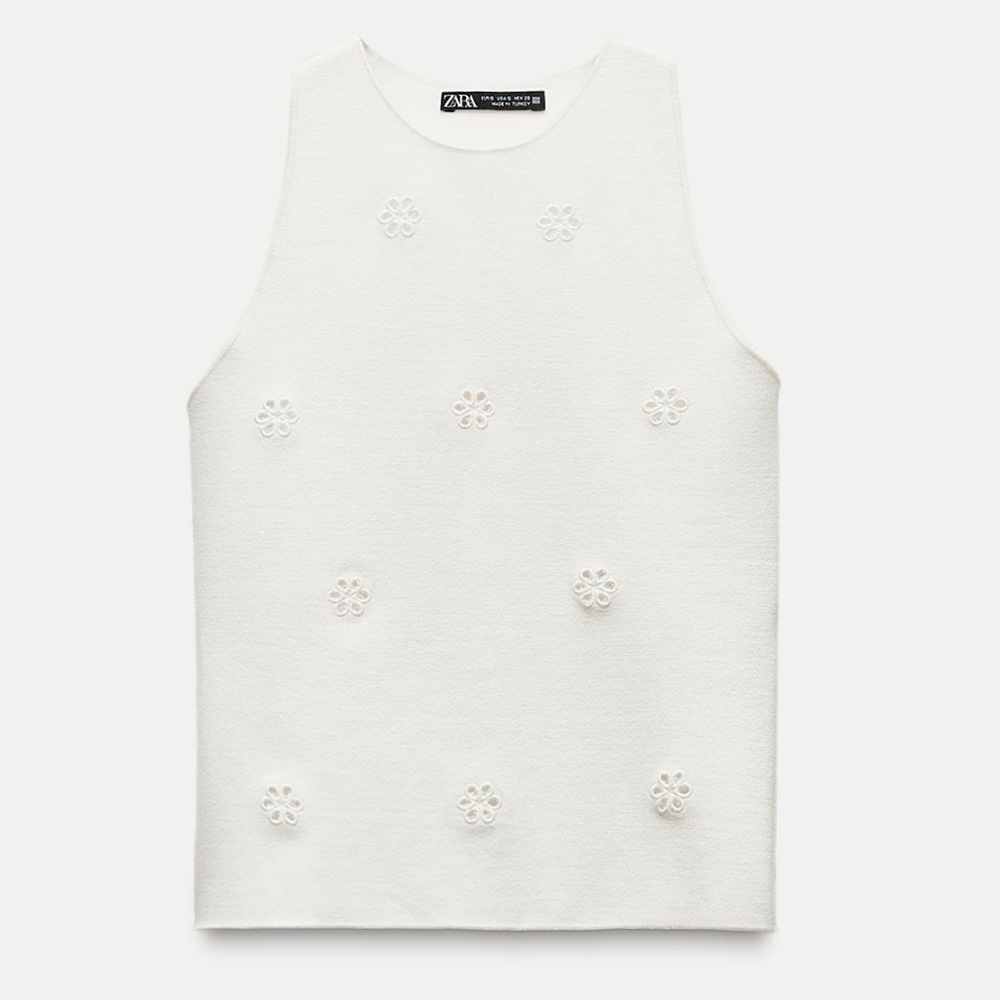 Zara Openwork Stretch Knit Top